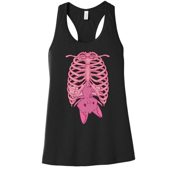 Halloween Nu Goth Pink Bat Pastel Goth Women's Racerback Tank