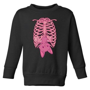 Halloween Nu Goth Pink Bat Pastel Goth Toddler Sweatshirt