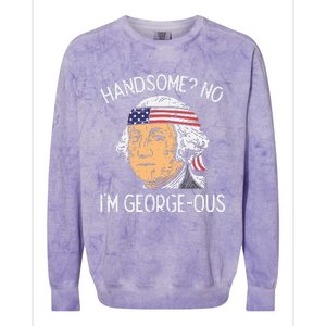 Handsome No Georgeous Washington Funny 4th Of July Colorblast Crewneck Sweatshirt