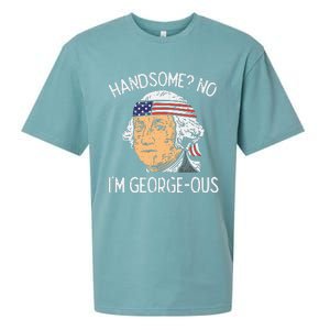 Handsome No Georgeous Washington Funny 4th Of July Sueded Cloud Jersey T-Shirt