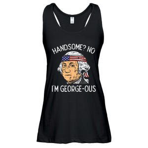 Handsome No Georgeous Washington Funny 4th Of July Fourth Ladies Essential Flowy Tank