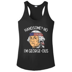 Handsome No Georgeous Washington Funny 4th Of July Fourth Ladies PosiCharge Competitor Racerback Tank