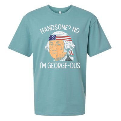 Handsome No Georgeous Washington Funny 4th Of July Fourth Sueded Cloud Jersey T-Shirt