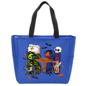 Halloween Nurse Gift Spooky Halloween Nurse Custom Cool Gift Zip Tote Bag