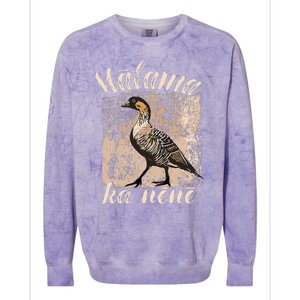 Hawaii Nene Goose Malama Ka Nene Endemic Bird Of Hawaii Colorblast Crewneck Sweatshirt