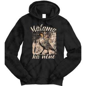 Hawaii Nene Goose Malama Ka Nene Endemic Bird Of Hawaii Tie Dye Hoodie