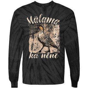 Hawaii Nene Goose Malama Ka Nene Endemic Bird Of Hawaii Tie-Dye Long Sleeve Shirt