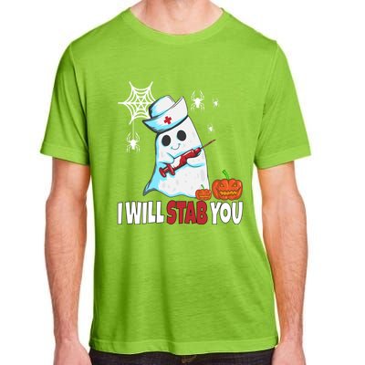 Halloween Nurse Ghost Disguise I Will Stab You Gift Adult ChromaSoft Performance T-Shirt