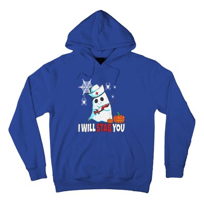 Halloween Nurse Ghost Disguise I Will Stab You Gift Hoodie