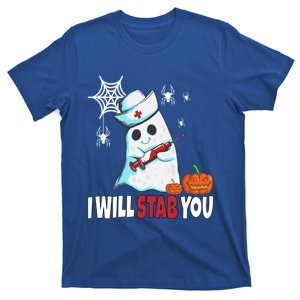 Halloween Nurse Ghost Disguise I Will Stab You Gift T-Shirt