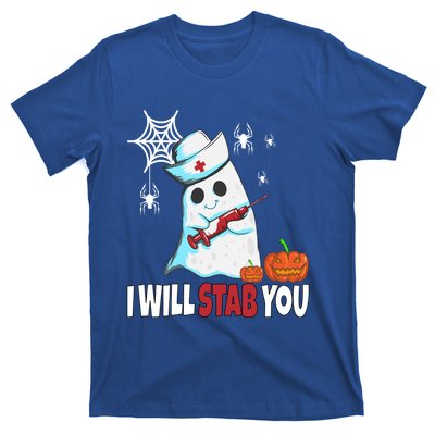 Halloween Nurse Ghost Disguise I Will Stab You Gift T-Shirt