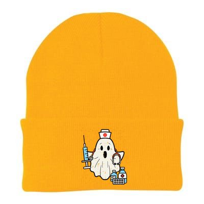 Halloween Nurse Ghost Boo Nursing Scrub Top Costume Cute Gift Knit Cap Winter Beanie