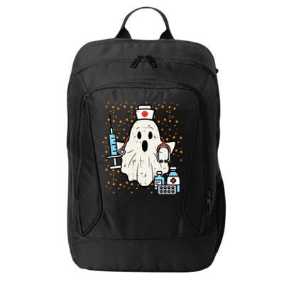 Halloween Nurse Ghost Boo Nursing Scrub Top Costume Cute Gift City Backpack