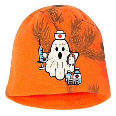 Halloween Nurse Ghost Boo Nursing Scrub Top Costume Cute Gift Kati - Camo Knit Beanie