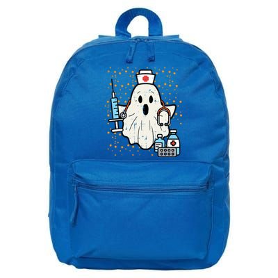 Halloween Nurse Ghost Boo Nursing Scrub Top Costume Cute Gift 16 in Basic Backpack