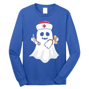 Halloween Nurse Ghost Scrub Top Halloween Costume Nursing Gift Long Sleeve Shirt