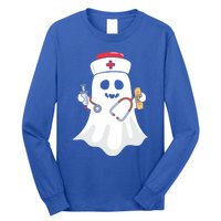 Halloween Nurse Ghost Scrub Top Halloween Costume Nursing Gift Long Sleeve Shirt