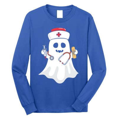 Halloween Nurse Ghost Scrub Top Halloween Costume Nursing Gift Long Sleeve Shirt