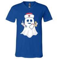 Halloween Nurse Ghost Scrub Top Halloween Costume Nursing Gift V-Neck T-Shirt