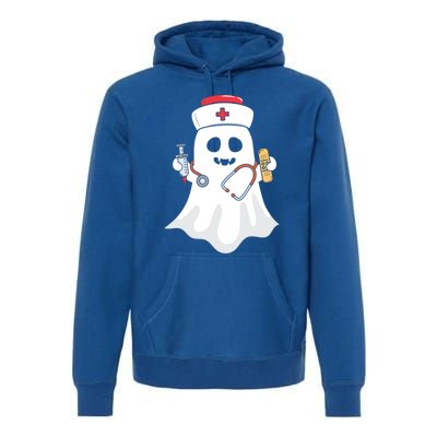 Halloween Nurse Ghost Scrub Top Halloween Costume Nursing Gift Premium Hoodie