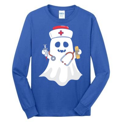 Halloween Nurse Ghost Scrub Top Halloween Costume Nursing Gift Tall Long Sleeve T-Shirt