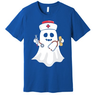 Halloween Nurse Ghost Scrub Top Halloween Costume Nursing Gift Premium T-Shirt