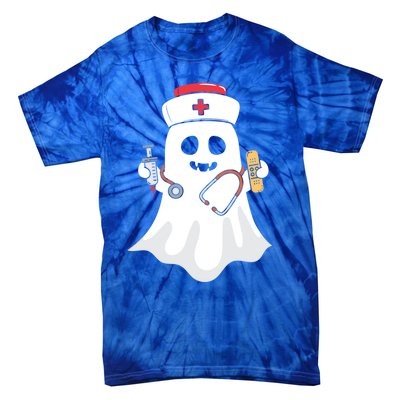 Halloween Nurse Ghost Scrub Top Halloween Costume Nursing Gift Tie-Dye T-Shirt