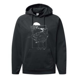 Halloween Night Gift Idea Birds Crow Performance Fleece Hoodie