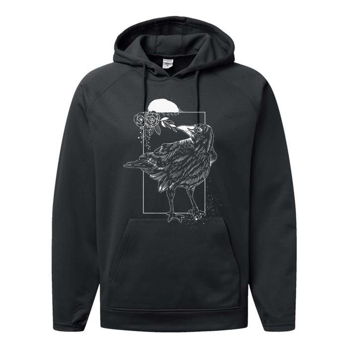 Halloween Night Gift Idea Birds Crow Performance Fleece Hoodie