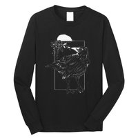 Halloween Night Gift Idea Birds Crow Long Sleeve Shirt