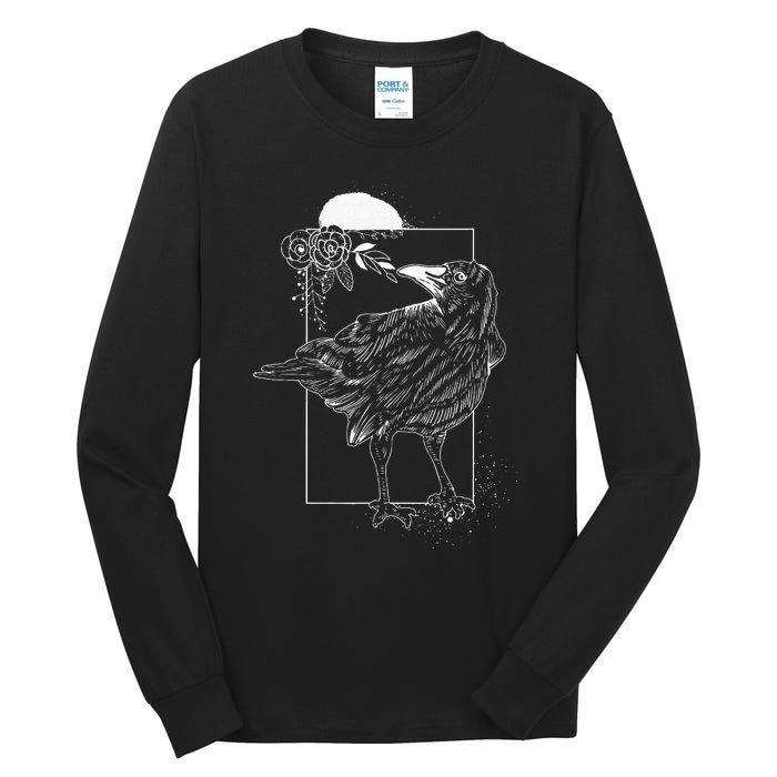 Halloween Night Gift Idea Birds Crow Tall Long Sleeve T-Shirt