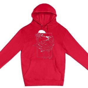 Halloween Night Gift Idea Birds Crow Premium Pullover Hoodie