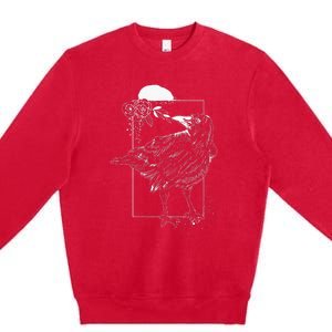 Halloween Night Gift Idea Birds Crow Premium Crewneck Sweatshirt