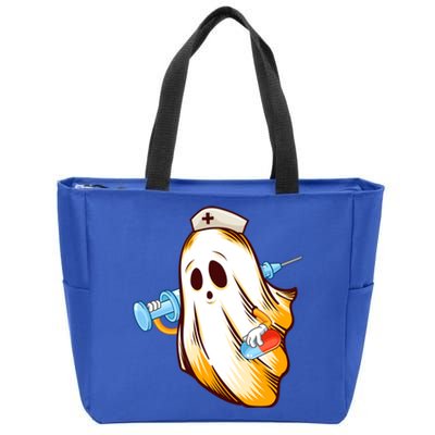 Halloween Nurse Ghost Scrub Nursing Cute Meaningful Gift Zip Tote Bag