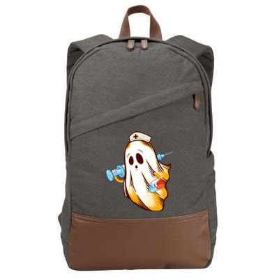 Halloween Nurse Ghost Scrub Nursing Cute Meaningful Gift Cotton Canvas Backpack