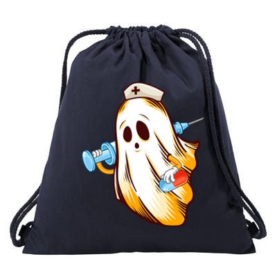 Halloween Nurse Ghost Scrub Nursing Cute Meaningful Gift Drawstring Bag