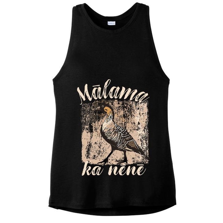 Hawaii Nene Goose Malama Ka Nene Ladies PosiCharge Tri-Blend Wicking Tank