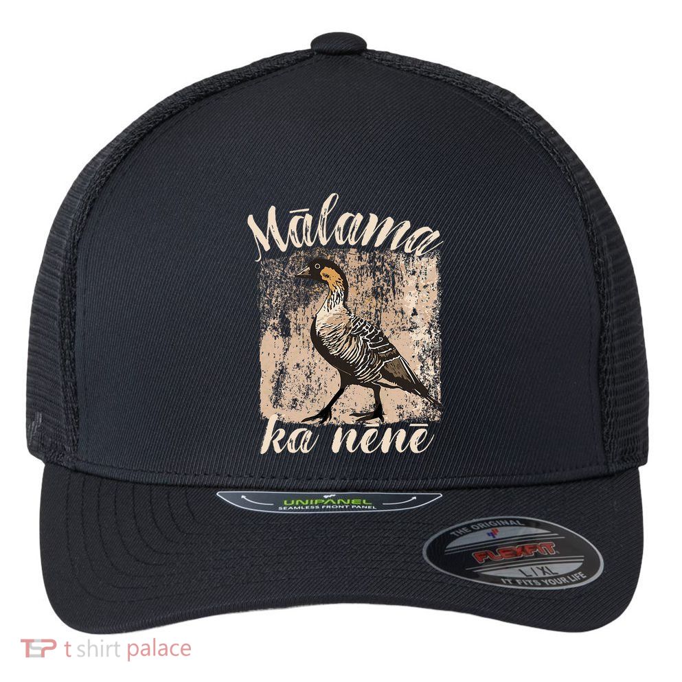 Hawaii Nene Goose Malama Ka Nene Flexfit Unipanel Trucker Cap