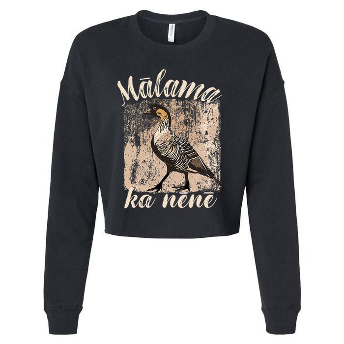 Hawaii Nene Goose Malama Ka Nene Cropped Pullover Crew