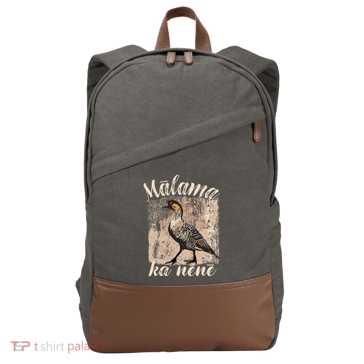 Hawaii Nene Goose Malama Ka Nene Cotton Canvas Backpack
