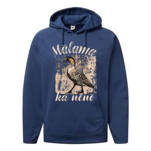 Hawaii Nene Goose Malama Ka Nene Performance Fleece Hoodie