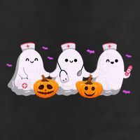 Halloween Nurse Ghosts Boo Crew 7 Panel Mesh Trucker Snapback Hat