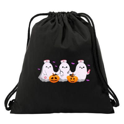 Halloween Nurse Ghosts Boo Crew Drawstring Bag