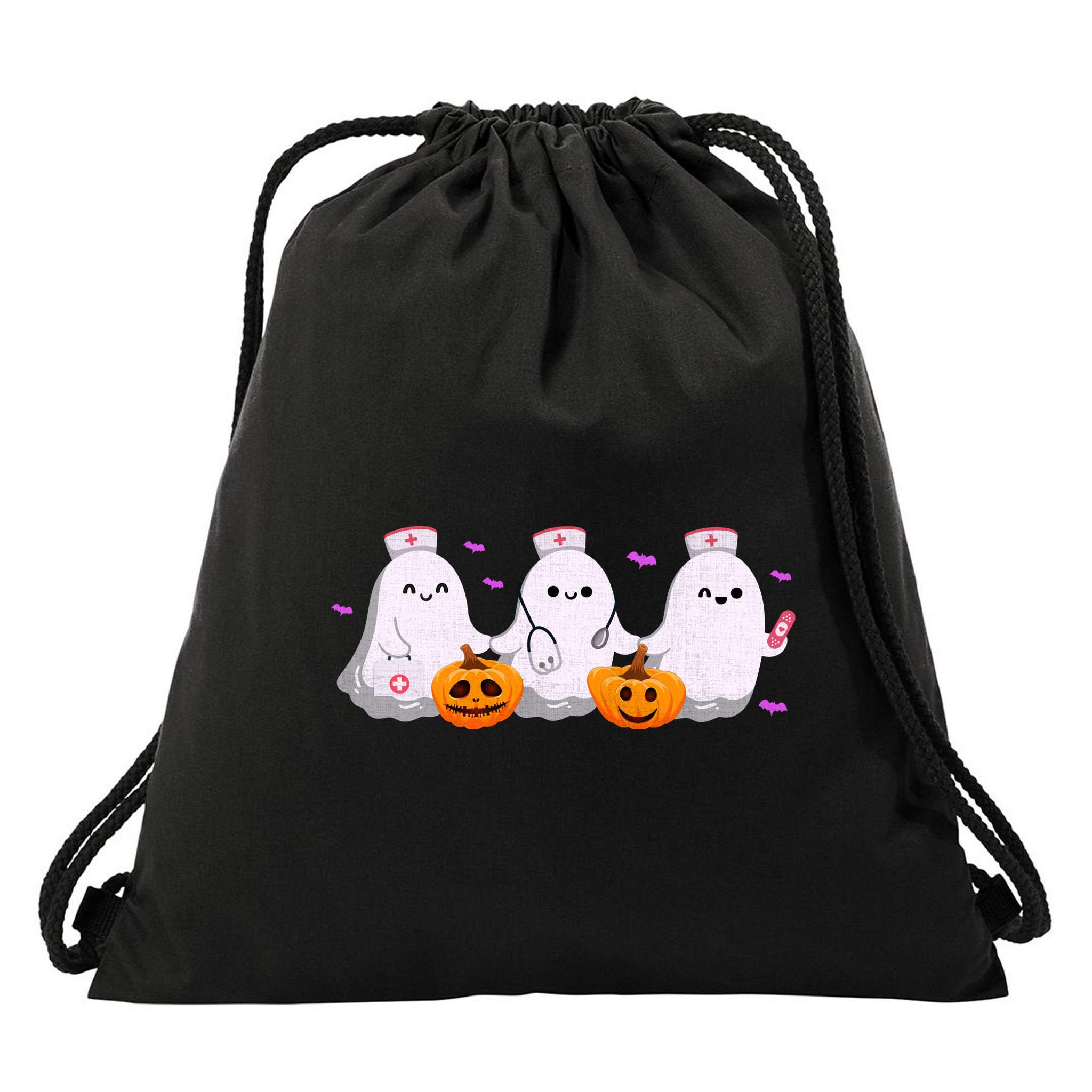 Halloween Nurse Ghosts Boo Crew Drawstring Bag