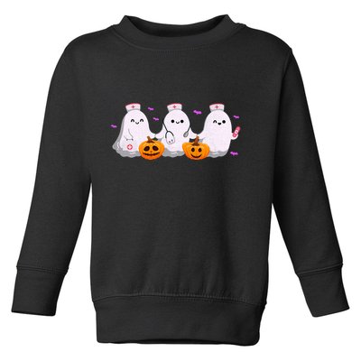 Halloween Nurse Ghosts Boo Crew Toddler Sweatshirt