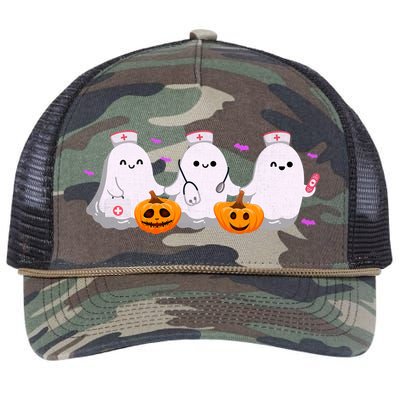 Halloween Nurse Ghosts Boo Crew Retro Rope Trucker Hat Cap