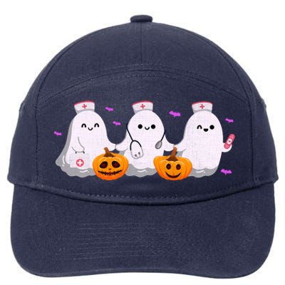 Halloween Nurse Ghosts Boo Crew 7-Panel Snapback Hat