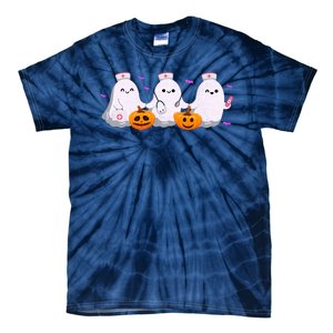 Halloween Nurse Ghosts Boo Crew Tie-Dye T-Shirt