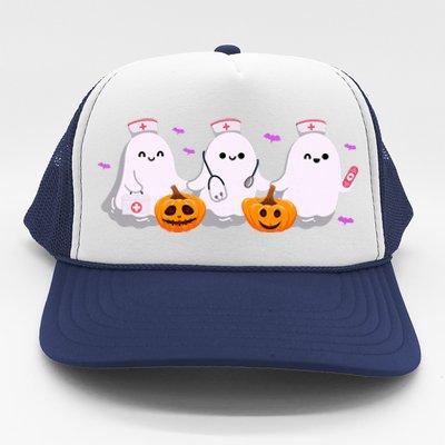 Halloween Nurse Ghosts Boo Crew Trucker Hat