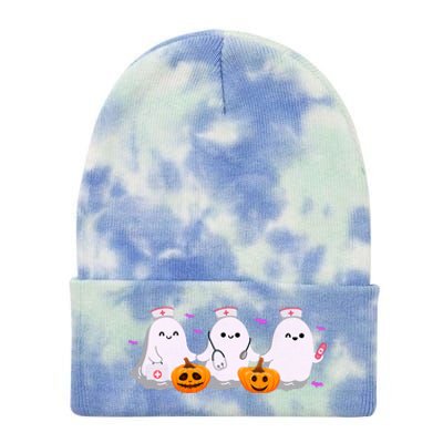 Halloween Nurse Ghosts Boo Crew Tie Dye 12in Knit Beanie